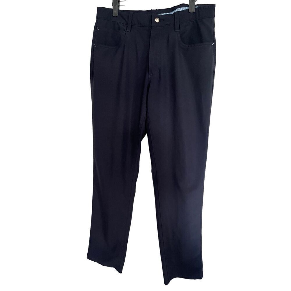 Footjoy FJ Mens Navy Blue Flat Front Five Pocket Style Chino Pants Size 34/32